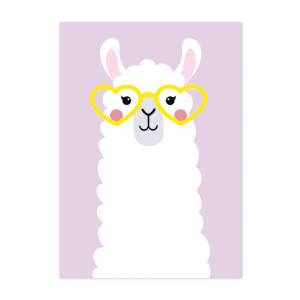 lama kaart in kawaii stijl