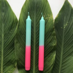 studio-sturmblau-dip-dye-kaars-turquoise*neon-roze