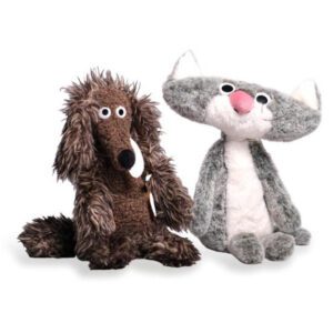 stinkhond en platte kat knuffel set