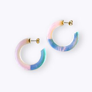 all things we like hoops rainbow earrings met steker