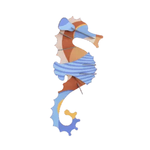 Studio Roof - Blue Ringlet Seahorse